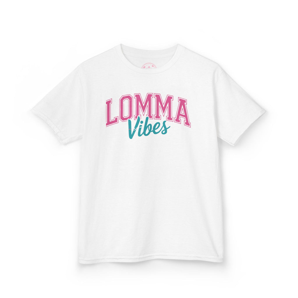 Kids Tee — "Lomma Vibes" Retro Pink & Teal Graphic