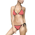 Solid Coral Triangle Bikini — Women's Tie-Side Swimsuit